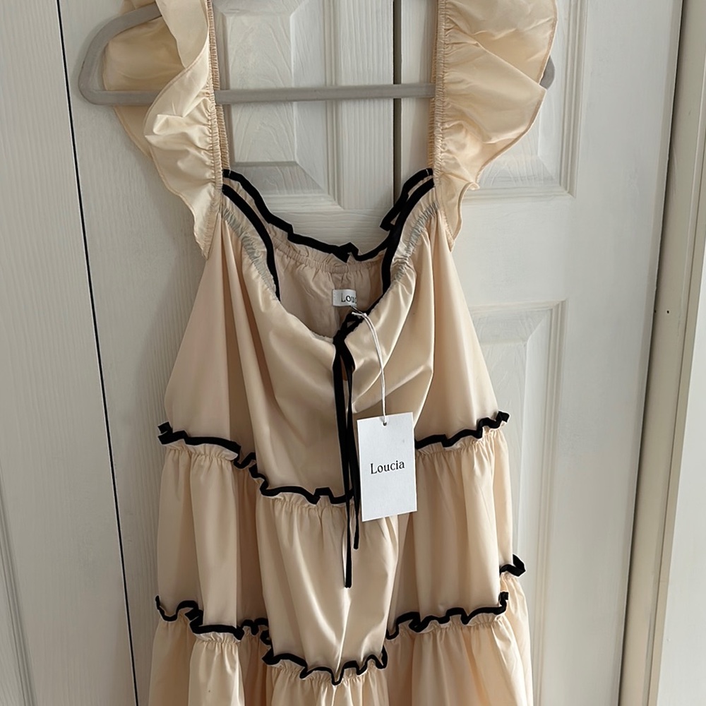 Cream Ruffle Dress